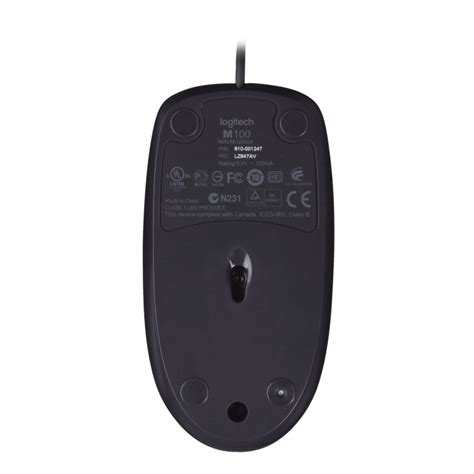 Logitech M100 Full-Size Wired Mouse Black - Incredible Connection