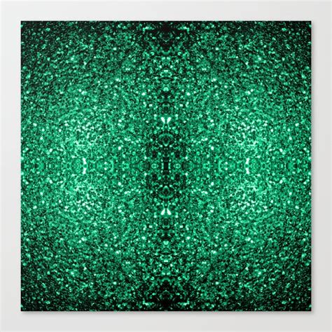 Emerald Green Faux Glitter Sparkles Canvas Print By Pldesign Society6