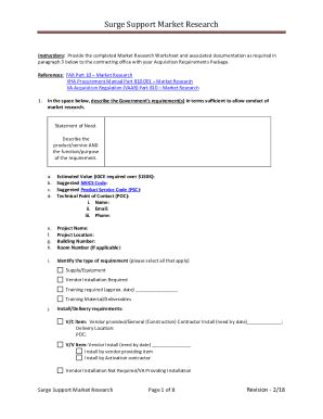 Fillable Online Surge Support Market Research VA Vendor Portal Fax