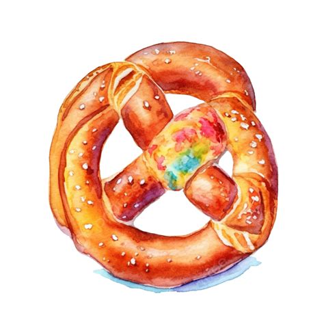 Prediseñadas De Pretzel De Acuarela Png Acuarela Galleta Salada