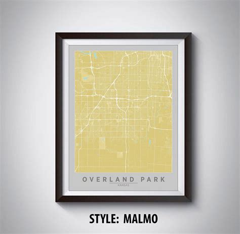 Map Of Overland Park Ks Overland Park Map Overland Park Etsy