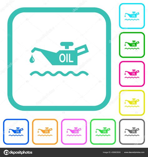 Oil Level Minimum Indicator Vivid Colored Flat Icons Curved Borders