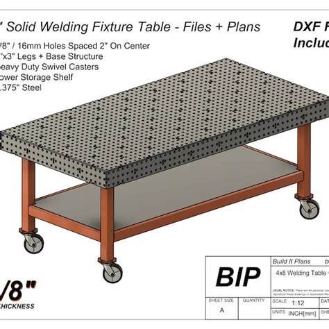 Welding Table Plans Etsy