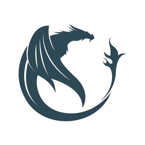 Drachen Logo Icon Design Illustration Premium Vektor