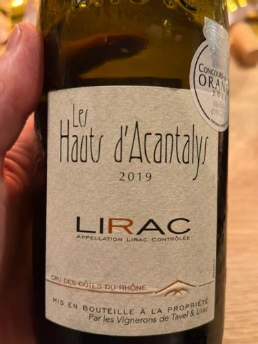 Les Vignerons De Tavel Les Hauts D Acantalys Lirac Blanc Vivino Schweiz