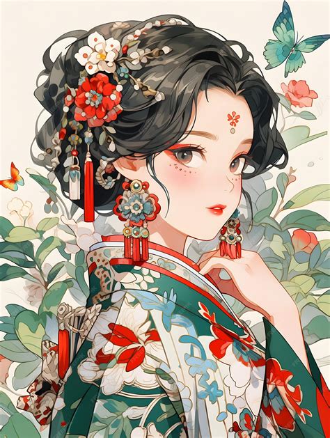 Premium AI Image | A Cultural Chinese Anime Artwork Girl in HanStyle ...