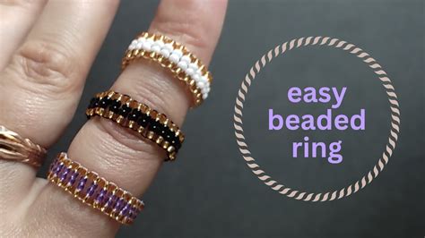 Easy Seed Bead Ring Tutorial Very Simple Beading Ring Tutorials Youtube