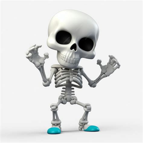 Premium AI Image | Cute white skeleton in cartoon style isolated on a ...