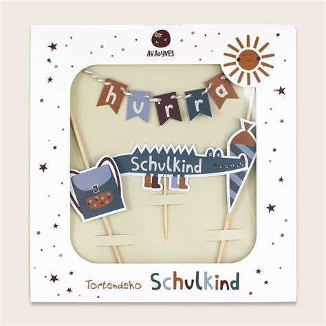 Cake Topper Zur Einschulung ADVENTURE Schulkind Ava Yves Aniti