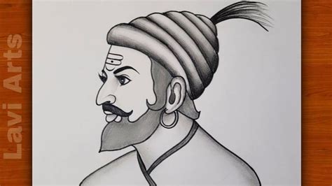 draw shivaji maharaj drawing easy step  step chatrapti