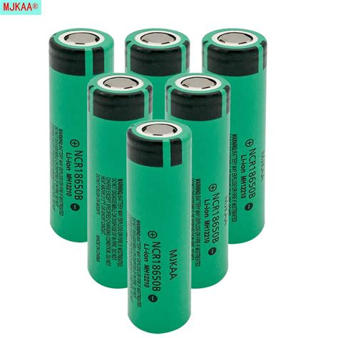 MJKAA 6pcs/lot Original NCR 18650 Rechargeable Battery 3.7V 3400mAh NCR18650B li ion ...