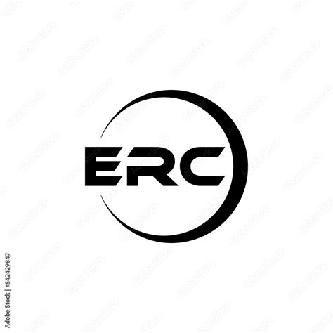 ERC letter logo design with white background in illustrator, cube logo ...