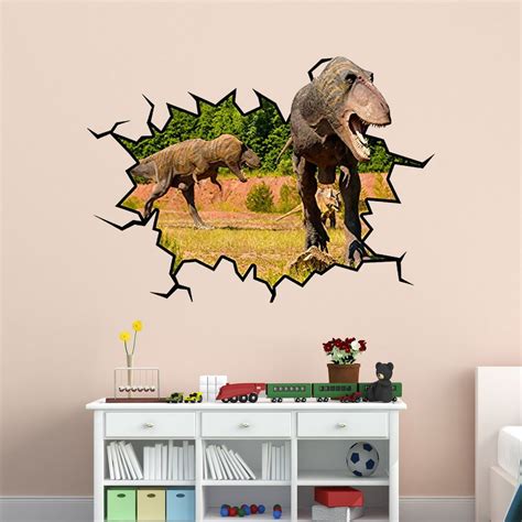 T Rex 3d Wall Decal Peel And Stick Dinosaur Wall Art Hole In The Wall