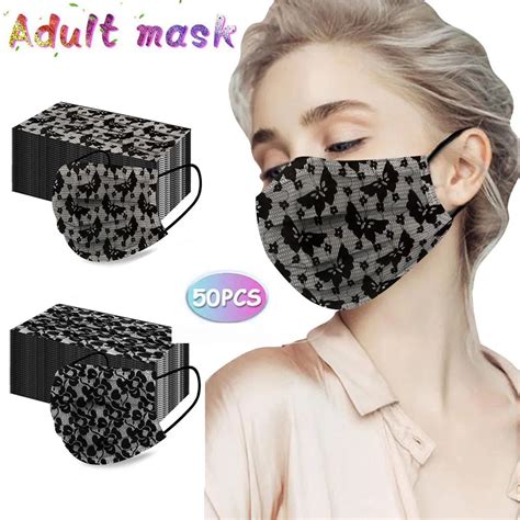 Mascarillas De Encaje Desechables Para Mujer Uds Bandana Con