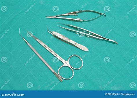 Eye Surgery Set Set Of Surgical Instrument Stock Image Image Of