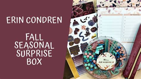 Erin Condren Fall Seasonal Surprise Box Ecsurprisebox Youtube