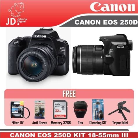 Jual Canon Eos 250d Kit 18-55mm Iii - Dslr Canon 250d Kit 18-55 Paket ...