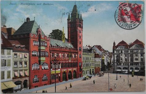 1912 Postkarte Basel Marktplatz Mit Rathaus Kaufen Auf Ricardo