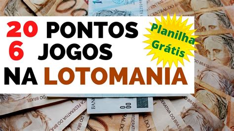 20 PONTOS NA LOTOMANIA APENAS 6 JOGOS ESSE FECHAMENTO