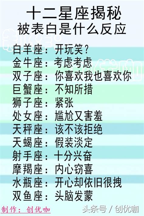 12星座說：被表白是什麼反應？淚點在何處？是什麼讓ta不再愛？ 每日頭條