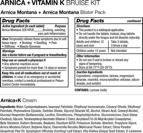 Vitamedica Arnica Vitamin K Cream Arnica Montana X Bottle