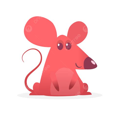 Gambar Kartun Tikus Merah Muda Yang Lucu Menggambar Ilustrasi Latar