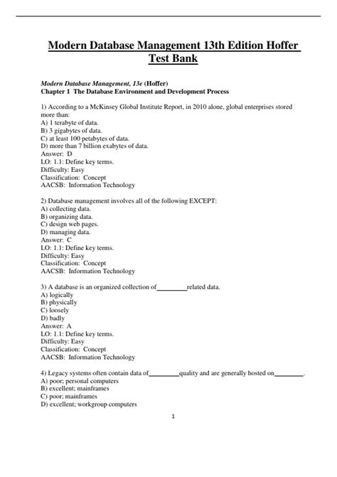 Modern Database Management 11th Edition Exercise Answers 4