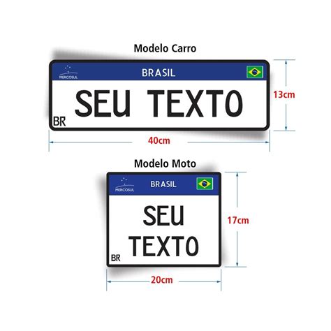 Placa De Carro Mercosul Personalizada Sua Escrita Instagram Sua