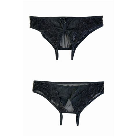 Эротические трусики Erolanta Lingerie Collection из стрейч-сетки черные ...