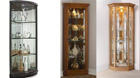 Home Single Door Corner Glass Display Cabinet Mahogany Effect Glass