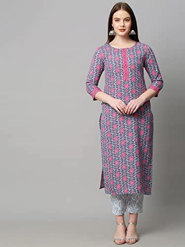 Buy ANNI DESIGNER Women S Cotton Blend Traditional Straight Printed