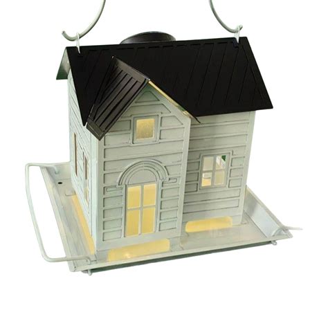 FeiFu Solar Swings Bird Feeder,Rotating Hanging Feeder with Solar LED