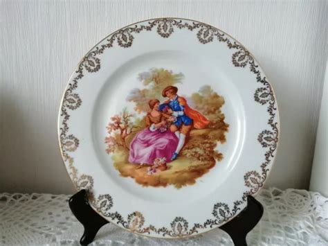 Ancienne Assiette D Corative En Porcelaine De Limoges Sc Ne Galante