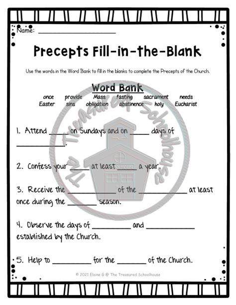 Precepts Of The Catholic Church Pack Made By Teachers