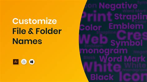 customize file  folder names logo package