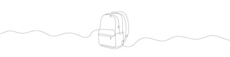 Premium Vector One Continuous Line Drawing Of Backpack Backpack In