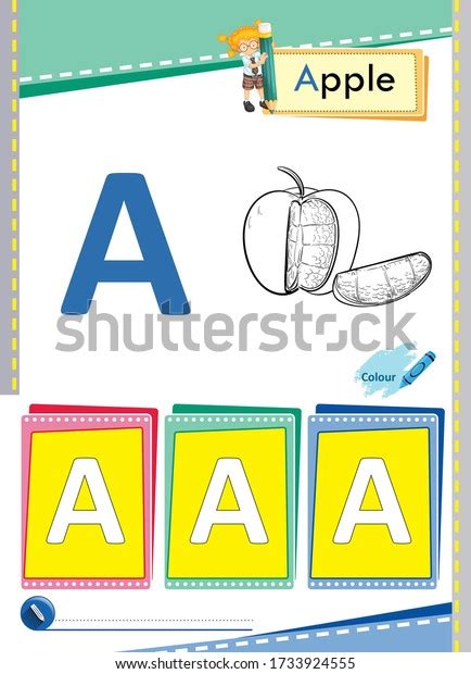 Alphabet Coloring Book Pages Preschool Kindergarten Stock Illustration ...