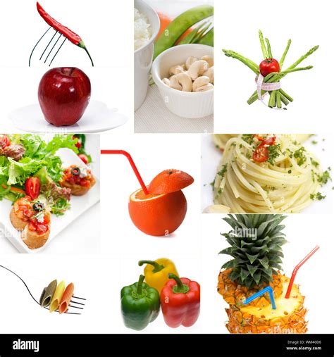 Collage de comida saludable fotografías e imágenes de alta resolución