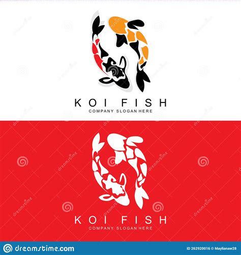 Koi Fish Logo Design Ornamental Fish Vector Aquarium Ornament