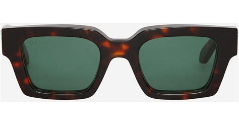 Off White C O Virgil Abloh Virgil Sunglasses Havana Green For Men Lyst