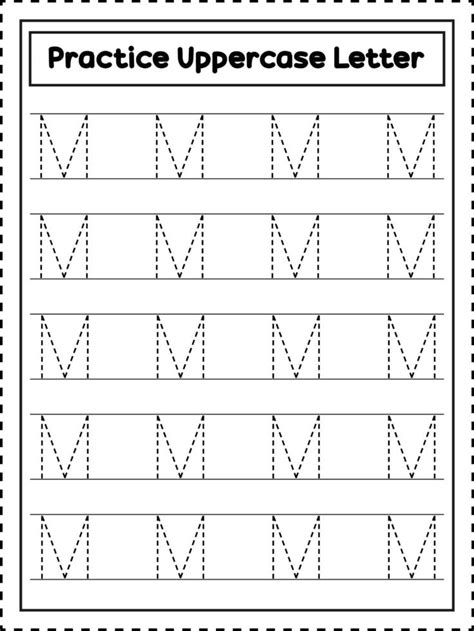 Abc Alphabet Letter Tracing Uppercase Letter M Handwriting Practice