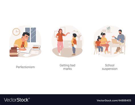 School student problems isolated cartoon Vector Image