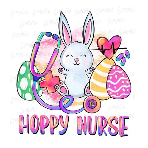 Hoppy Nurse Png Easter Nurse Sublimation Designs Download Etsy