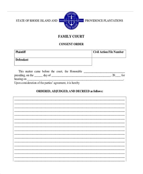 Court Consent Order Templates 13 Free Word Excel And Pdf Formats