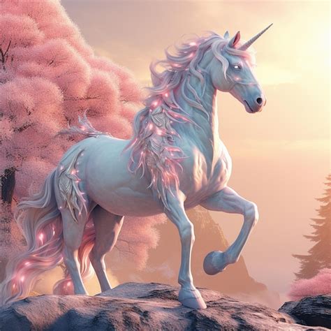 Premium AI Image Fantasy Magical Unicorn Peaceful