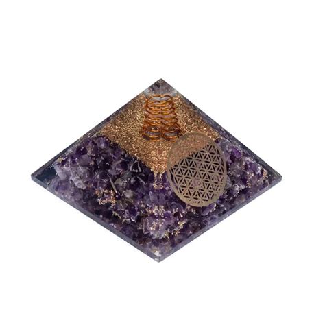 Orgonite Pyramid Amethyst Flower Of Life Infinita Fi Verkkokauppa