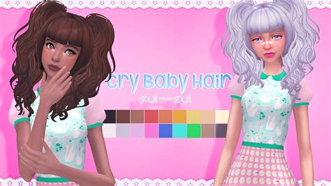 Sul Sul: Cry Baby Hair - Sims 4 Hairs | Sims 4, Sims, Sims hair