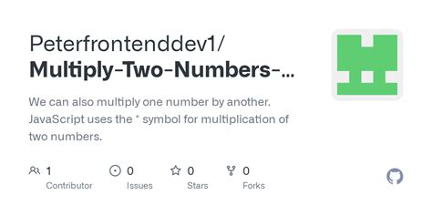 GitHub Peterfrontenddev1 Multiply Two Numbers With JavaScript We Can