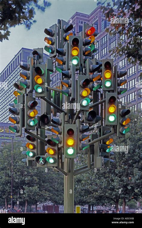 Traffic Light Tree Sculpture Isle Of Dogs Docklands East London