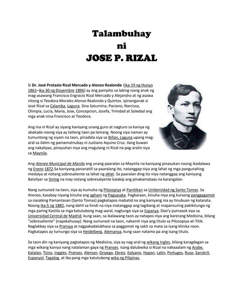 SOLUTION Talambuhay Ni Jose Rizal Compress Studypool